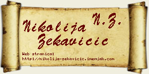 Nikolija Zekavičić vizit kartica